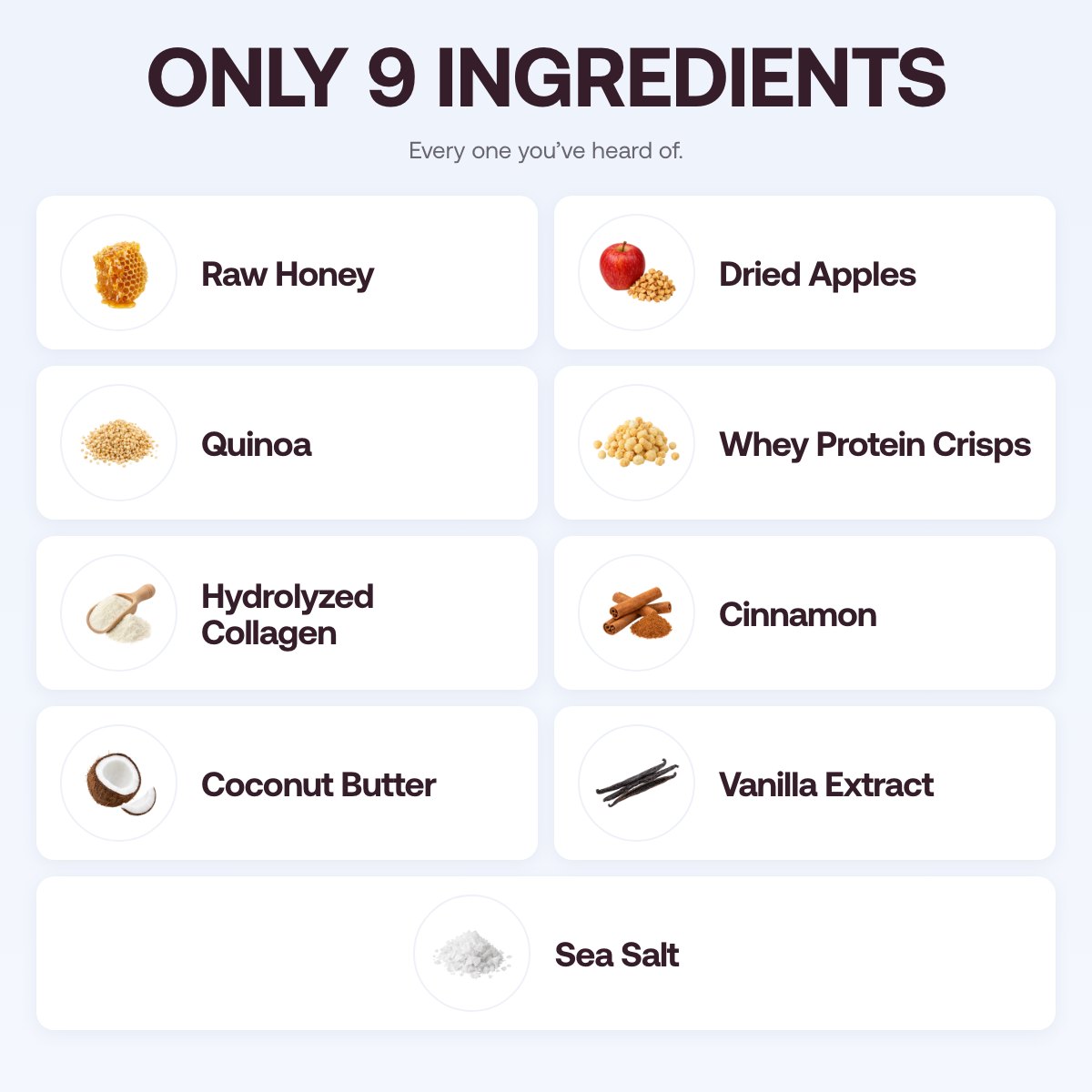 Apple Cinnamon: only 9 ingredients