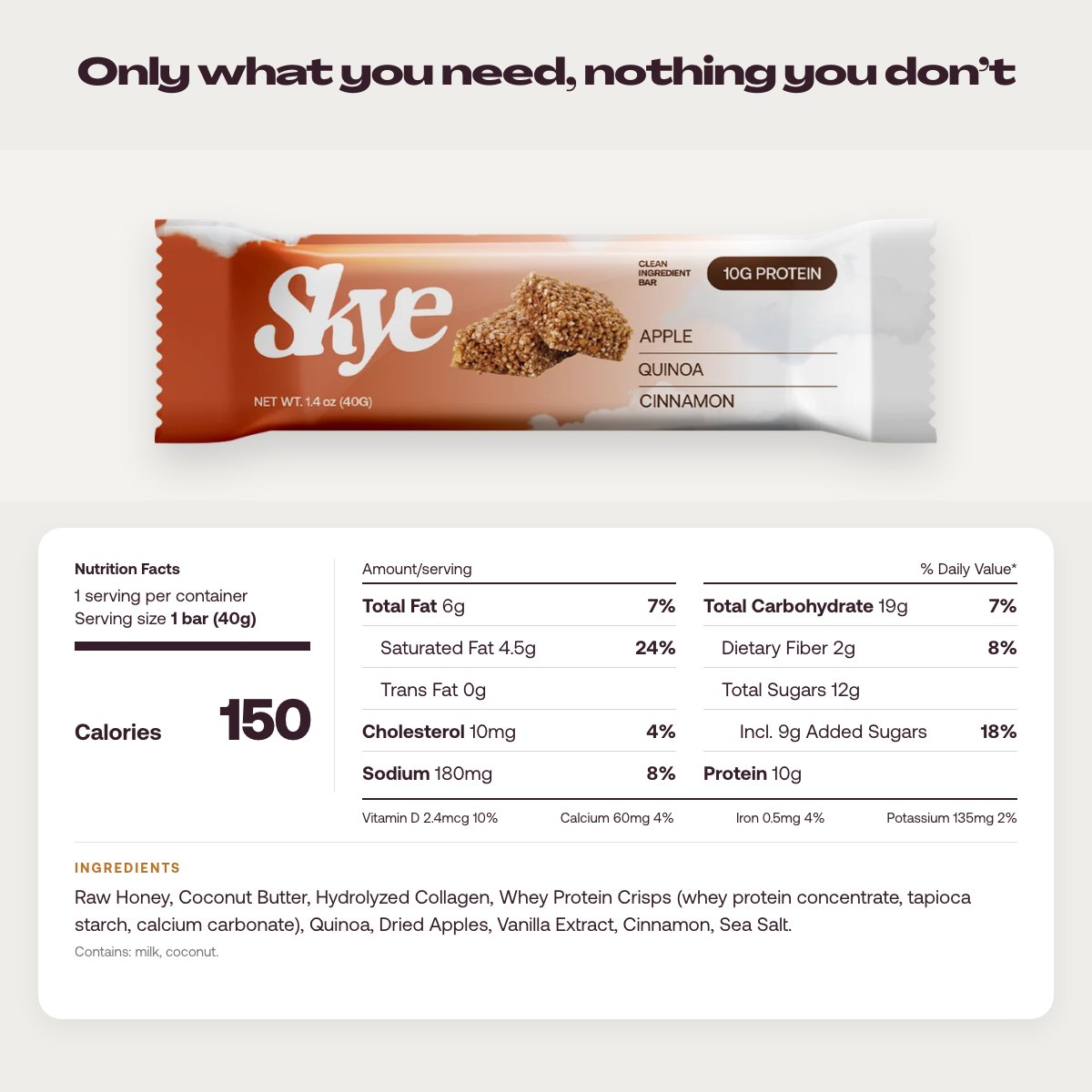Apple Cinnamon nutrition and ingredients