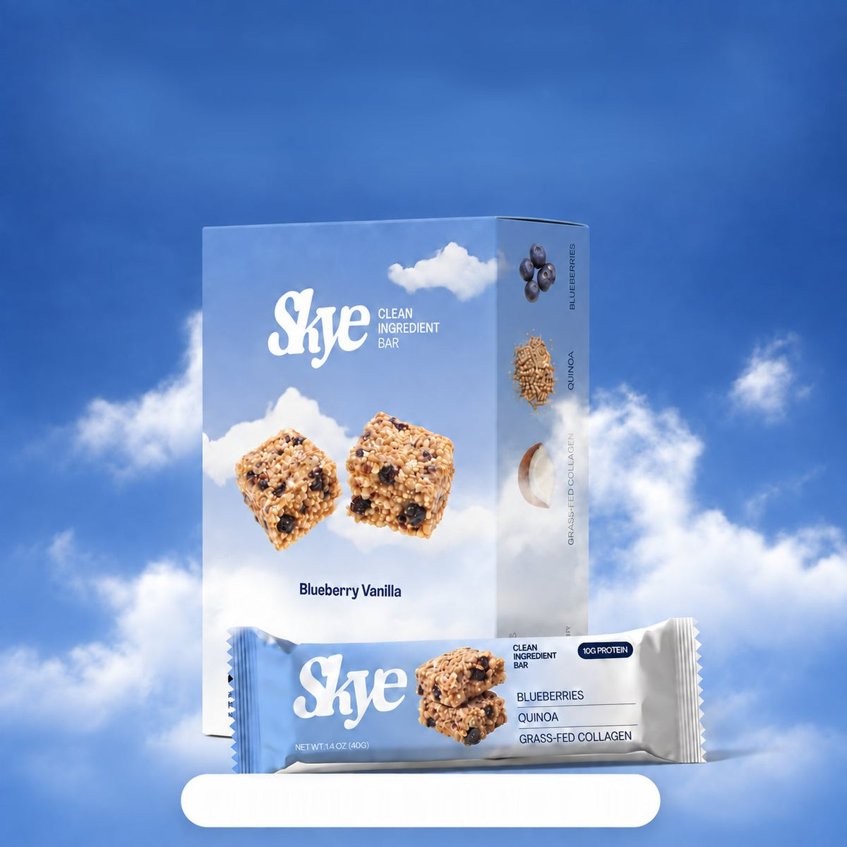 Blueberry Vanilla box and bar in the clouds