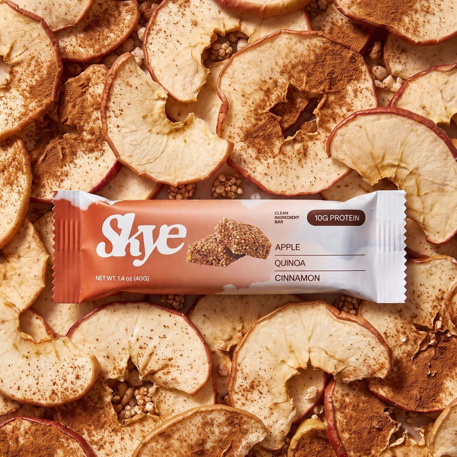 Apple Cinnamon bar on dried apple slices