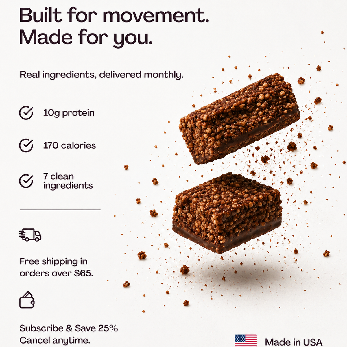 Dark Chocolate Clean Ingredient Bar
