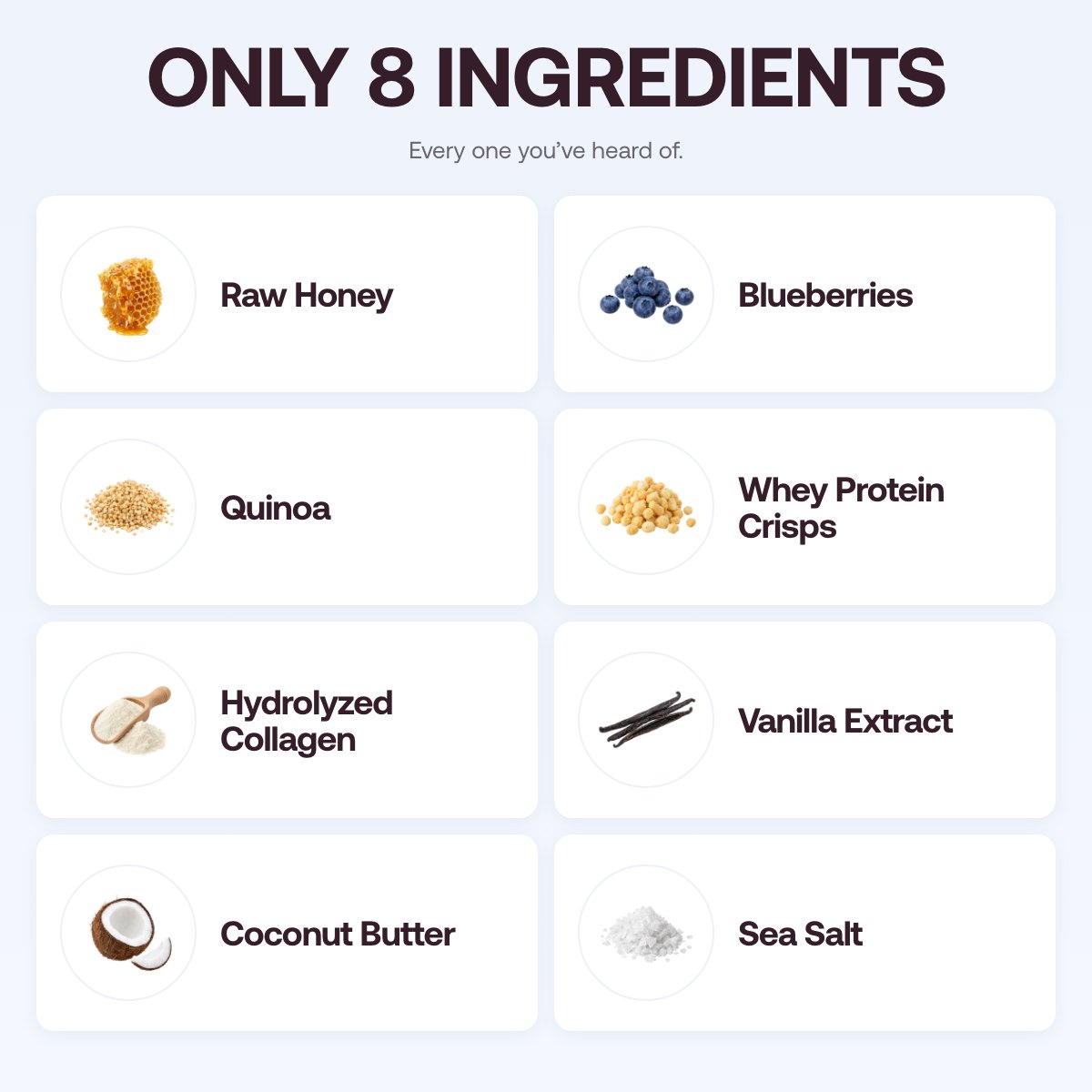 Blueberry Vanilla: only 8 ingredients