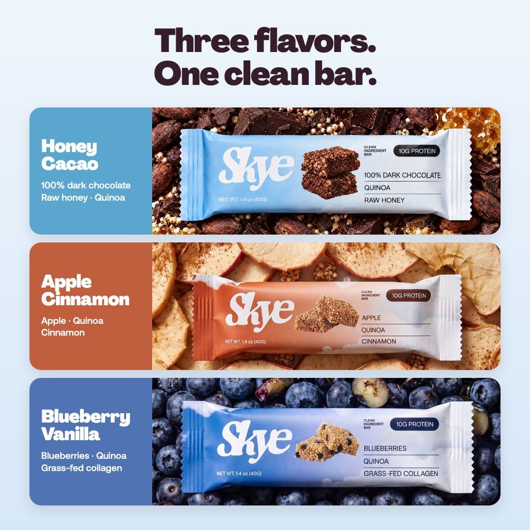 Honey Cacao, Apple Cinnamon and Blueberry Vanilla